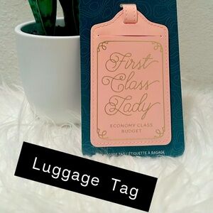 Luggage Tag - First Class Lady Pink and Gold NWT